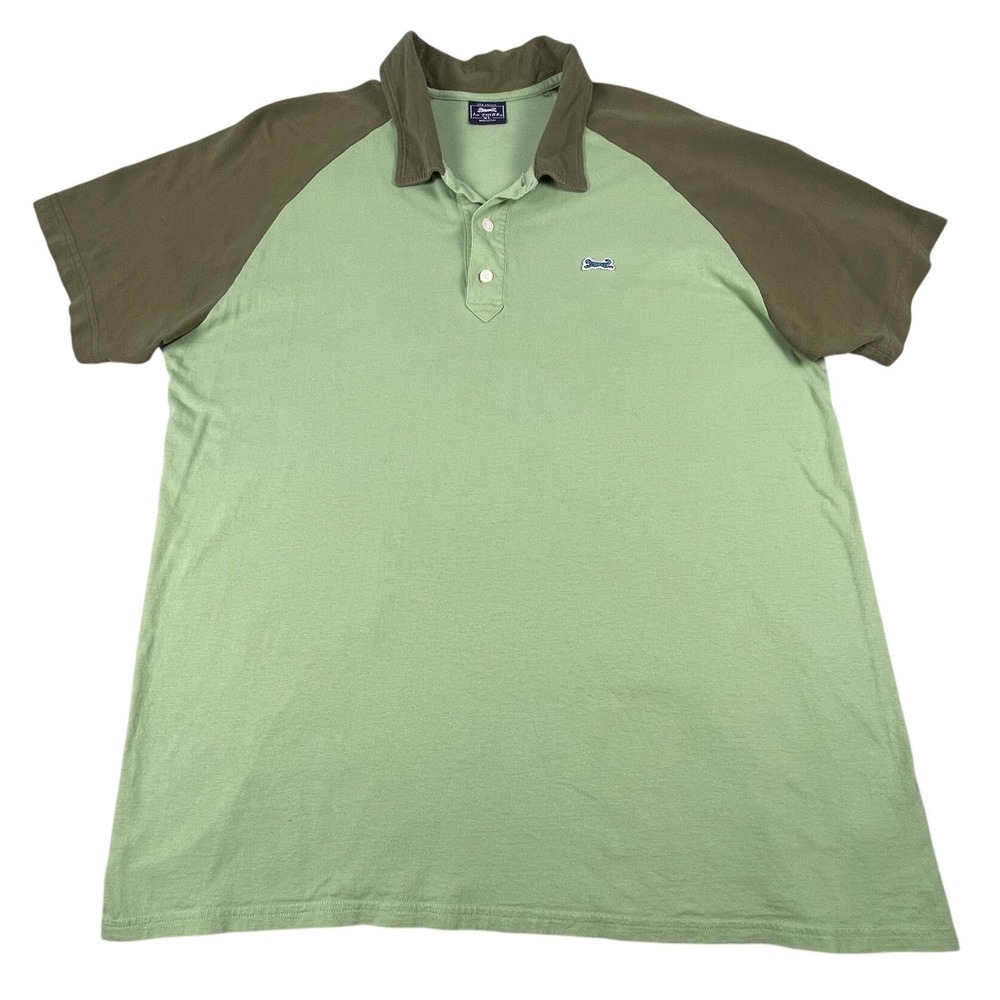 Le Tigre  VTG Polo Shirt Mens XL Green The Classic Raglan Short Sleeve Reto 80's